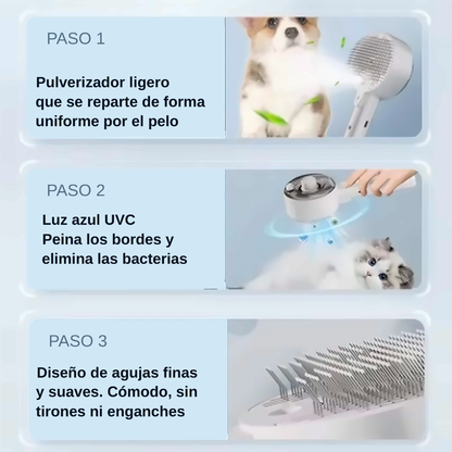 Cepillo pulverizador para mascotas